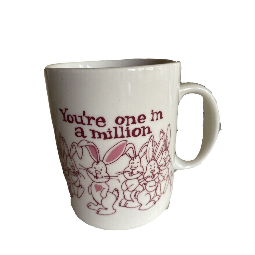 Papel You're One in A Million Rabbit Bunny Mug Cup Ceramic Vintage 1980's